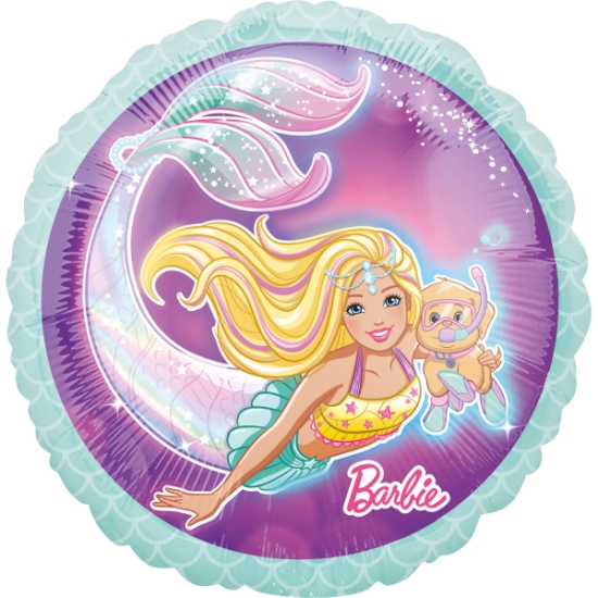 Folienballon - Barbie - Meerjungfrau - Mermaid - rund - 43 cm