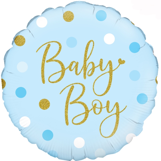 Folienballon - "Baby Boy" - rund - 45,7 cm