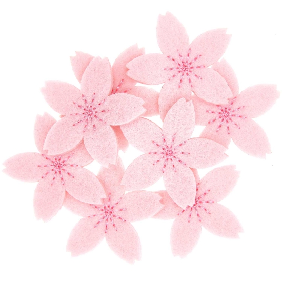 Rico Design Streudeko - Ohhh! Lovely! Filzstreu Kirschblüten rosa-pink 35 x 35mm 8 Stück