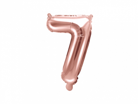 Folienballon - "7" - roségold - metallic - 35 cm