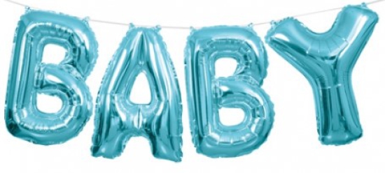 Folienballon Set - "BABY" - blau