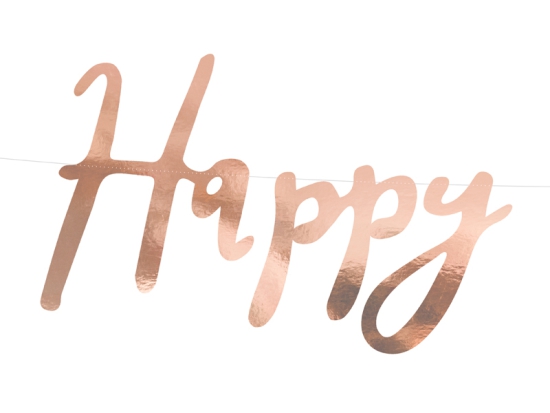Buchstabengirlande - Happy Birthday - roségold - 62 cm