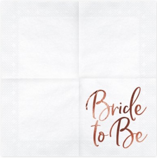 20 Servietten - "Bride to Be" - roségold - 33 x 33 cm