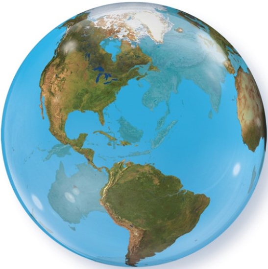 XL Ballon - Bubble - "Erdkugel" -Globus - transparent - 56 cm