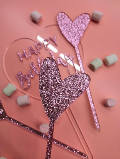 Paperholic - Cake Topper Set - Herzen - Hearts - Flamingo