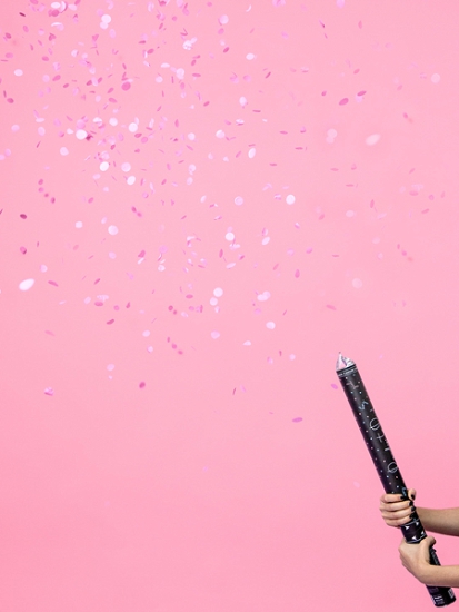Konfetti Kanone - Gender Reveal - Geschlechtsenthüllung - Mädchen - rosa - 60 cm