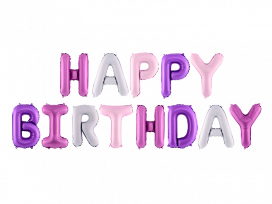 Folienballon - Schriftzug - Buchstaben Set - HAPPY BIRTHDAY - Girl