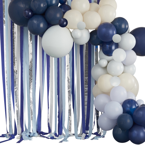 Ginger Ray - DIY Ballongirlanden-Set in Blautönen inklusive Vorhang - Foto-Hintergrund