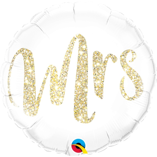 Folienballon -  rund -  "Mrs" -  gold -  46 cm
