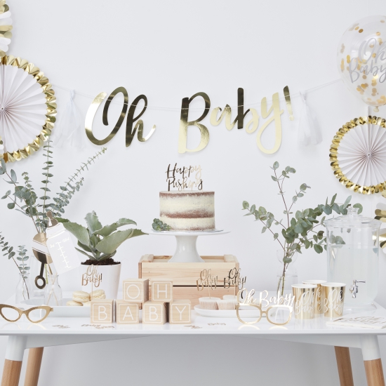 Ginger Ray - Gold Oh Baby! Baby Shower Buchstabengirlande