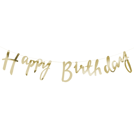 Ginger Ray - Goldene Happy Birthday - Buchstabengirlande