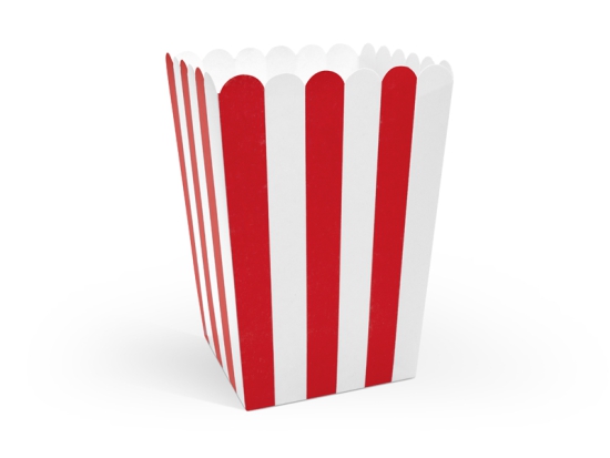 6 Snack - Popcorn - Boxen - rot - weiße - Streifen - Pirat - Pappe
