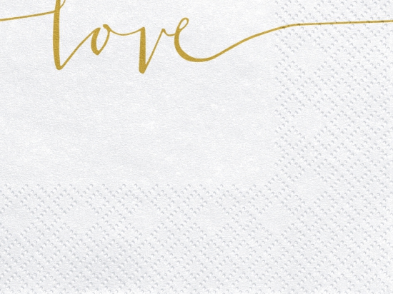 20 Servietten - Love - gold - 33 x  33 cm