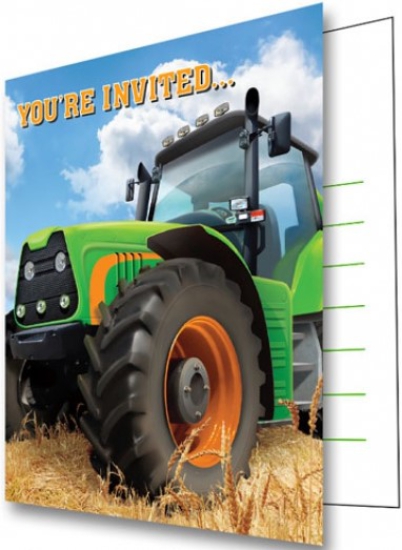 8 Einladungskarten - Landwirtschaft - Traktor - Party