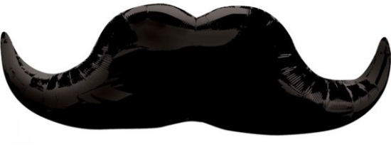 XL Folienballon "Moustache" - schwarzer Bart - 30 x 88 cm