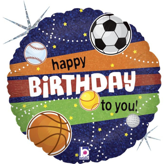 Folienballon - Happy Birthday - Sportfan - 46 cm
