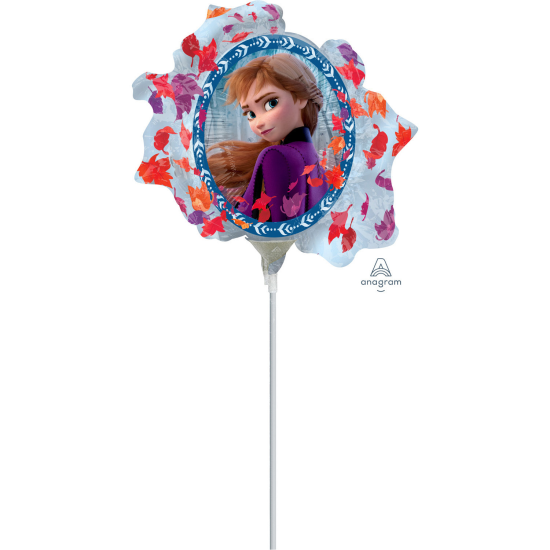 Folienballon am Stab - luftgefüllt - Disney - Frozen 2 - Die Eiskönigin 2 - Anna - Elsa