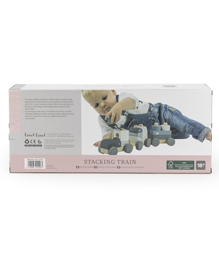 Label Label - Holz - Steckspiel - Zug - Rosa- personalisierbar