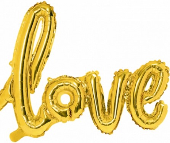 Folienballon - Schriftzug - love - gold - 73 x 59 cm