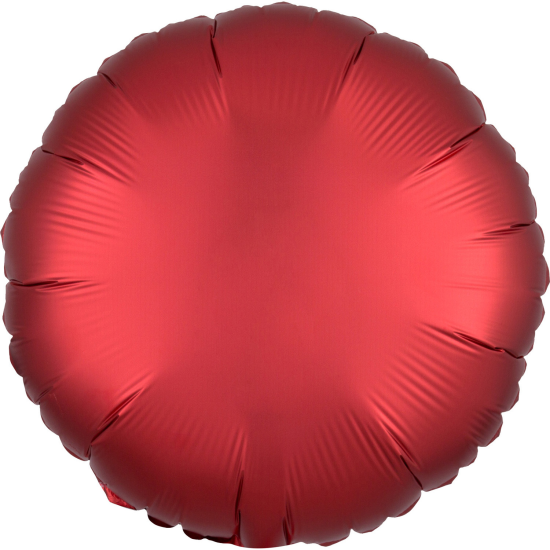 Folienballon - rund - Sangria - rot - satin - 43 cm
